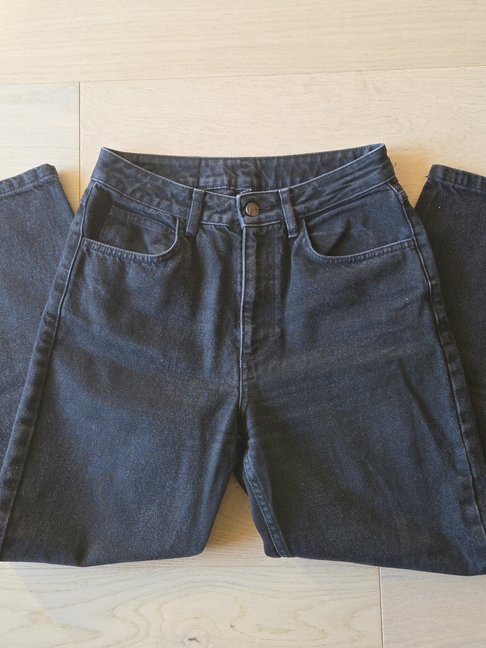 Reclaimed Vintage Black high-waisted straight-leg denim jeans
